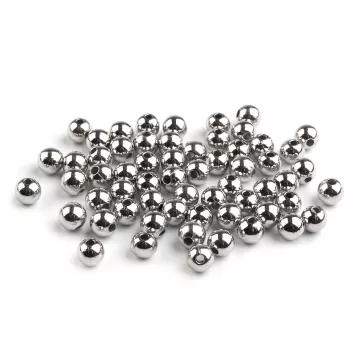   Műanyag teklagyöngyök / Glance Metalic gyöngyök Ø6 mm - 2 ezüst söt (100 g-os csomagolás)