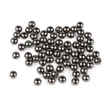   Műanyag teklagyöngyök / Glance Metalic gyöngyök Ø8 mm - 3 antracit (100 g-os csomagolás)
