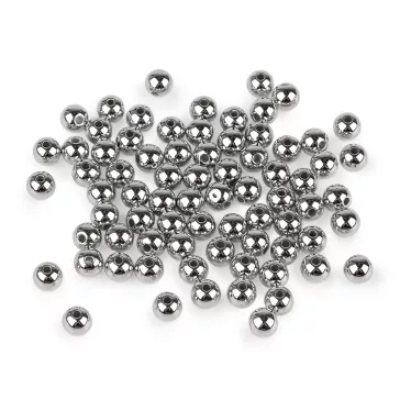   Műanyag teklagyöngyök / Glance Metalic gyöngyök Ø8 mm - 4 ezüst söt platina (300 g-os csomagolás)