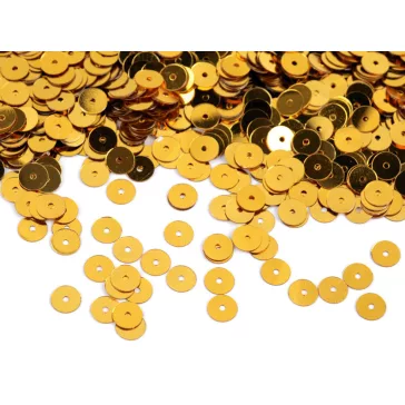   Sima flitterek Ø6 mm metál fénnyel - A1 arany (50 g-os csomagolás)