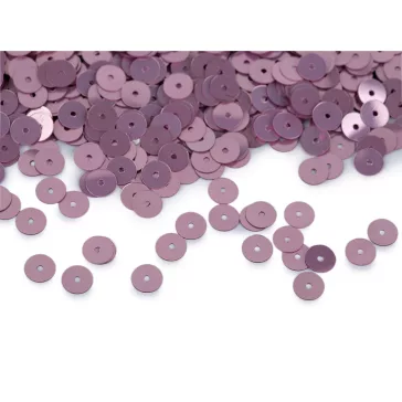   Sima flitterek Ø6 mm metál fénnyel - 9 fáradtrózsaszí (450 g-os csomagolás)