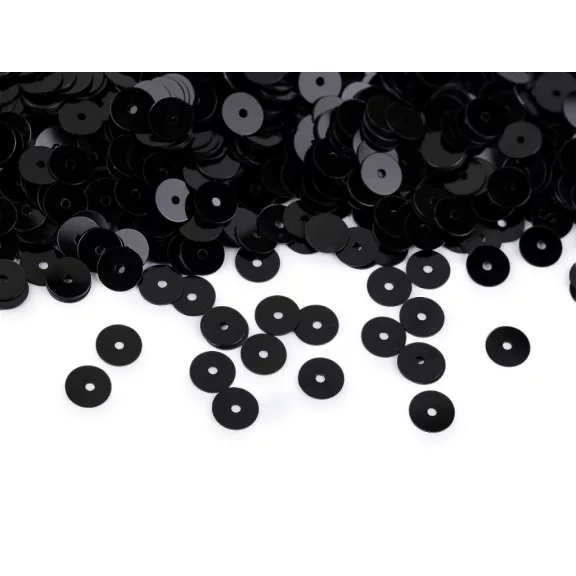 Sima flitterek Ø6 mm metál fénnyel - 2336 fekete (450 g-os csomagolás) Sima flitterek Ø6 mm metál fénnyel - 2336 fekete (450 g-os csomagolás)
