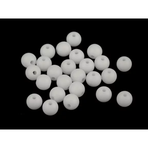 Műanyag gyöngyök matt Ø8 mm - 1 (01) fehér (25 db-os csomagolás) Műanyag gyöngyök matt Ø8 mm - 1 (01) fehér (25 db-os csomagolás)