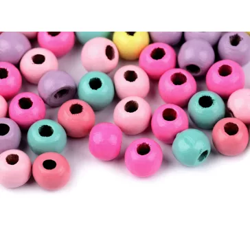   Fa gyöngyök pasztell színek Ø8 mm - mix (100 g-os csomagolás)