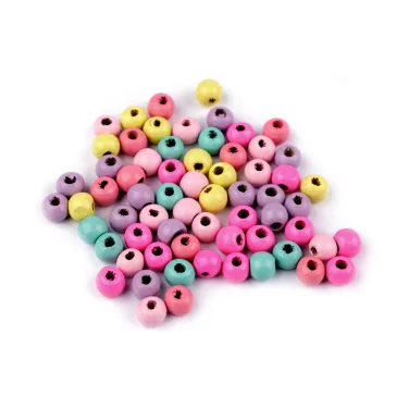  Fa gyöngyök pasztell színek Ø8 mm - mix (500 g-os csomagolás)