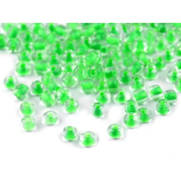   Üveg kásagyöngyök 6/0 - 4 mm-es lyuk élénk színek - 184R zöld világos (250 g-os csomagolás)