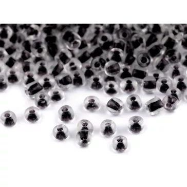   Üveg kásagyöngyök 6/0 - 4 mm-es lyuk élénk színek - 189 fekete (50 g-os csomagolás)