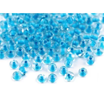   Üveg kásagyöngyök 6/0 - 4 mm-es lyuk élénk színek - 183B azúrkék (50 g-os csomagolás)