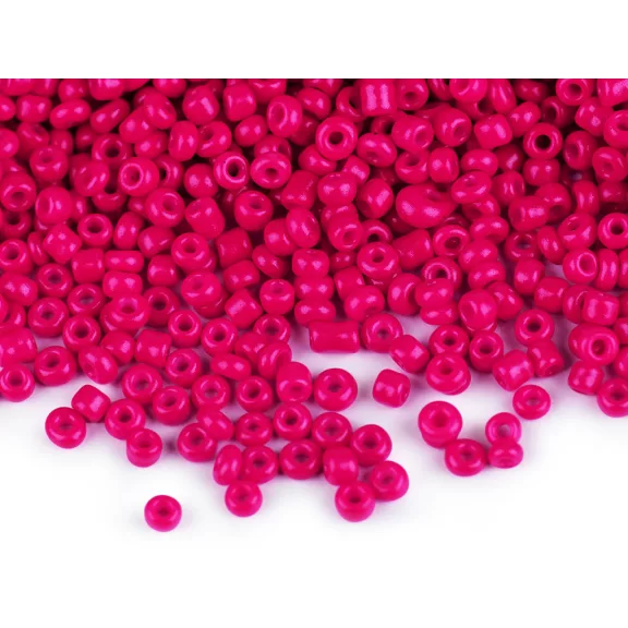 Üveg kásagyöngyök 12/0 2mm-es nem átlátszó - 853 fukszia (pink) (50 g-os csomagolás) Üveg kásagyöngyök 12/0 2mm-es nem átlátszó - 853 fukszia (pink) (50 g-os csomagolás)