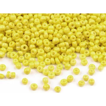   Üveg kásagyöngyök 12/0 2mm-es nem átlátszó - 842 sárga nárcsisz (50 g-os csomagolás)