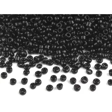   Üveg kásagyöngyök 12/0 2mm-es nem átlátszó - 41 fekete (450 g-os csomagolás)