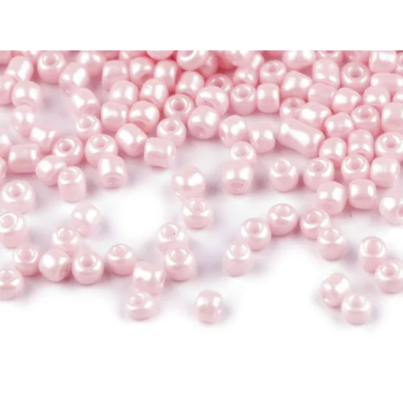 Üveg kásagyöngyök 12/0 2mm-es nem átlátszó - 806A kagylórózsaszín gyöngyház (150 g-os csomagolás) Üveg kásagyöngyök 12/0 2mm-es nem átlátszó - 806A kagylórózsaszín gyöngyház (150 g-os csomagolás)