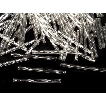   Rokajl Preciosa csavart szalmagyöngy 20 mm kásagyöngy - 78102 ezüst (400 g-os csomagolás)