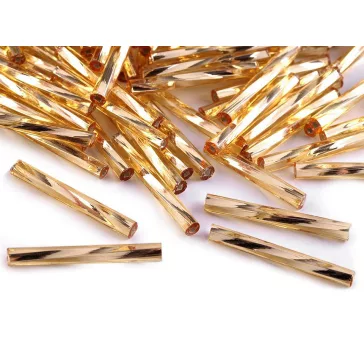   Rokajl Preciosa csavart szalmagyöngy 20 mm kásagyöngy - 17020 világos arany (20 g-os csomagolás)