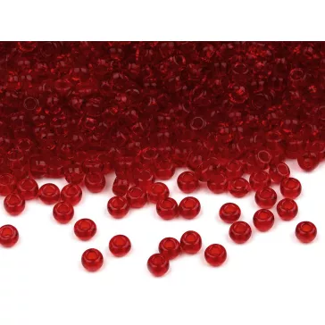   Preciosa kásagyöngy 10/0 - 2,3 mm fényes - 90090 kárminvörös átlátszó (400 g-os csomagolás)