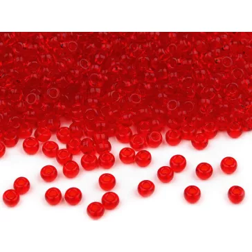   Preciosa kásagyöngy 10/0 - 2,3 mm fényes - 90070 eper piros átlátszó (200 g-os csomagolás)