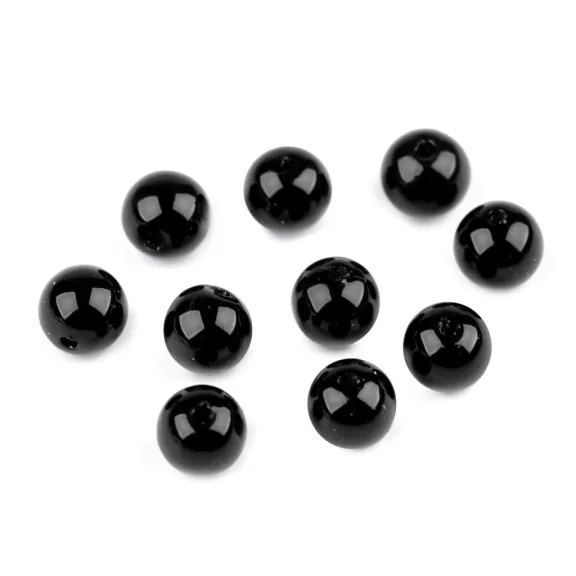 Műanyag teklagyöngyok / Glance gyöngyök Ø10 mm - F75 fekete (500 g-os csomagolás) Műanyag teklagyöngyok / Glance gyöngyök Ø10 mm - F75 fekete (500 g-os csomagolás)