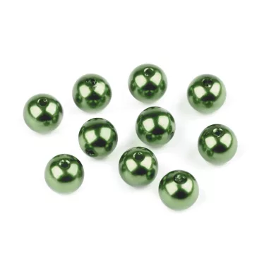   Műanyag teklagyöngyok / Glance gyöngyök Ø10 mm - F37 zöld sötét (500 g-os csomagolás)