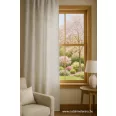   Vine-patterned jacquard (damask) blended linen fabric, 305 cm wide