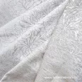   Floral-pattern jacquard (damask) blended linen fabric, 305 cm wide