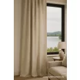   Diamond-pattern jacquard (damask) blended linen fabric, 305 cm wide.