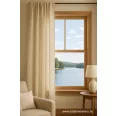   Diamond-pattern jacquard (damask) blended linen fabric, 305 cm wide.