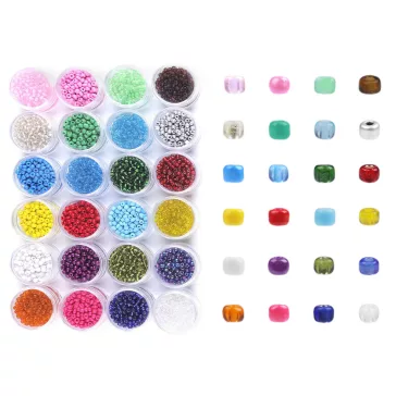   Üveg kásagyöngy keverék tégelyben 8-12 g Ø4 mm14 g Ø4mm - mix (24 dóza)