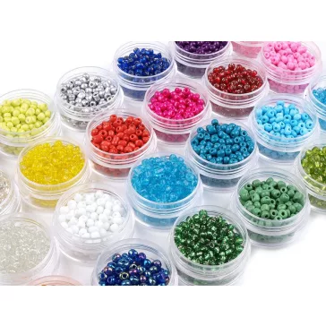  Üveg kásagyöngy keverék tégelyben 8-12 g Ø4 mm14 g Ø4mm - mix (72 dóza)