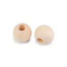 Fa gyöngyök natúr nem lakkozott Ø20 mm macrame technikához - 1 természeti (100 db-os csomagolás)