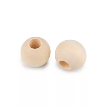   Fa gyöngyök natúr nem lakkozott Ø20 mm macrame technikához - 1 természeti (100 db-os csomagolás)