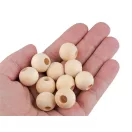 Fa gyöngyök natúr nem lakkozott Ø20 mm macrame technikához - 1 természeti (100 db-os csomagolás)