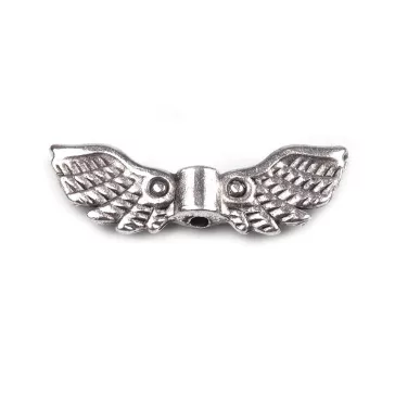   Fém köztes gyöngy angyal szárny 7x22mm - platina (500 db-os csomagolás)