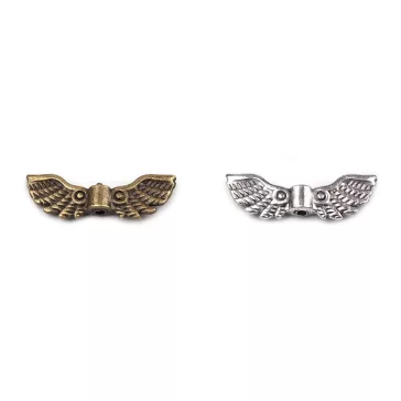   Fém köztes gyöngy angyal szárny 7x22mm - platina (500 db-os csomagolás)