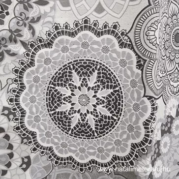Szürke mandala mintás prémium pamutvászon 220 cm széles