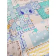 Blue-green patchwork children's pattern cotton batiszt