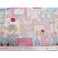 Pink patchwork children's pattern cotton batiszt