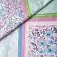 Zöld-rózsaszín virág mintás batiszt panelek