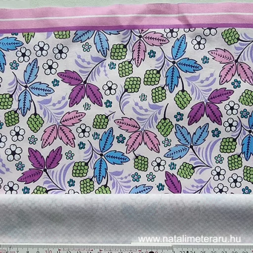 Zöld-rózsaszín virág mintás batiszt panelek