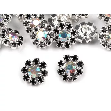   Strassz gombok mérete 10 mm - 3 (16") crystal (10 db-os csomagolás)
