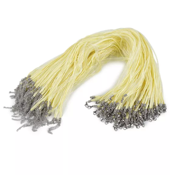 Többsoros zsinór delfinkapoccsal nemesacél hossza 43 cm - 17 vil. sárga (100 db-os csomagolás) Többsoros zsinór delfinkapoccsal nemesacél hossza 43 cm - 17 vil. sárga (100 db-os csomagolás)
