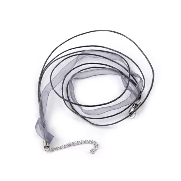   Többsoros zsinór delfinkapoccsal nemesacél hossza 43 cm - 19 szürke (2 db-os csomagolás)