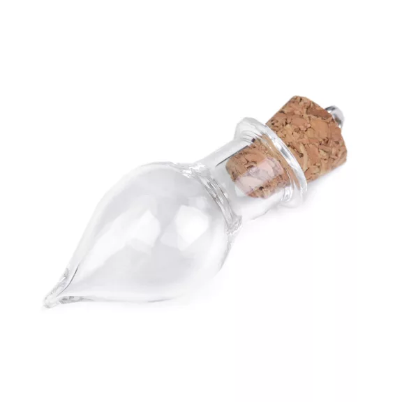 Üvegcse medál 13x37 mm könnycsepp - Transparent (50 fiola) Üvegcse medál 13x37 mm könnycsepp - Transparent (50 fiola)