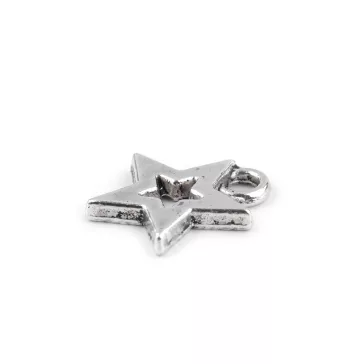 Csillag medál 12x12 mm - platina (500 db-os csomagolás)