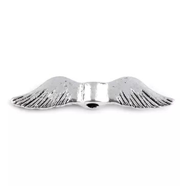  Fém köztes gyöngy angyalszárny 5x24 mm - platina patinával
130233 210829 130265 130268 130308 (50 db-os csomagolás)