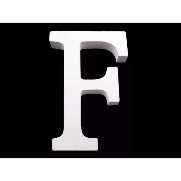 Fa dekoráció betűk - 6 "F" hófehér (1 db-os csomagolás) Fa dekoráció betűk - 6 "F" hófehér (1 db-os csomagolás)