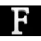 Fa dekoráció betűk - 6 "F" hófehér (1 db-os csomagolás)