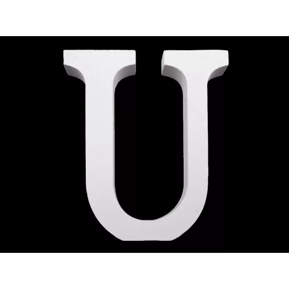 Fa dekoráció betűk - 20 "U" hófehér (1 db-os csomagolás) Fa dekoráció betűk - 20 "U" hófehér (1 db-os csomagolás)