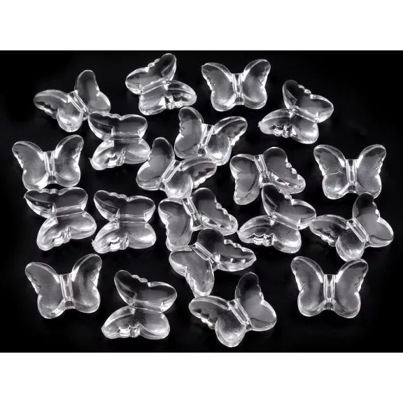 Műanyag gyöngy pillangó 15x18 mm - 1 Transparent (490 db-os csomagolás) Műanyag gyöngy pillangó 15x18 mm - 1 Transparent (490 db-os csomagolás)