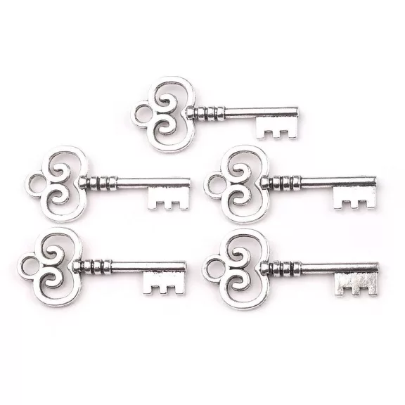 Tibeti fityegő KULCS 19x40 mm - platina (5 db-os csomagolás) Tibeti fityegő KULCS 19x40 mm - platina (5 db-os csomagolás)