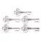 Tibeti fityegő KULCS 19x40 mm - platina (5 db-os csomagolás)
